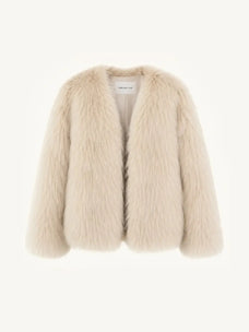 Black Sugar Beige Apricot SagaFurs fox fur cardigan product view