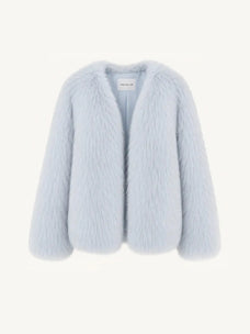 Black Sugar Light Blue SagaFurs fox fur cardigan product view