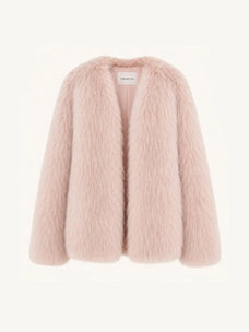Black Sugar Pink Extended SagaFurs fox fur cardigan product view