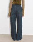 "Blue Island" heavy - duty distressed, slim and durable mid - rise curved knife cotton washed jeans - variant_title