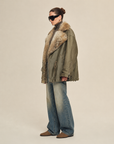 Firelady women's fur parka coat with two-tone Tuscan coyote fur collar, "Wilderness Parka"