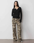 "Camouflage Charm " Cool, Trendy, Unique, and Personalized Original Camouflage Print Washed Loose Straight - Leg Denim Jeans - variant_title