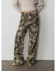 "Camouflage Charm " Cool, Trendy, Unique, and Personalized Original Camouflage Print Washed Loose Straight - Leg Denim Jeans - variant_title