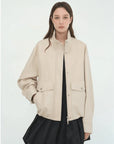 Letrans Vintage Waxed Finish Drop Shoulder Funnel Neck Cropped Leather Jacket Canyon Sunset