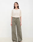 "Carol Pie" loose high - waisted wide - leg calla lily print jeans for women - variant_title