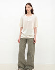 "Carol Pie" loose high - waisted wide - leg calla lily print jeans for women - variant_title