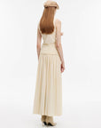 "Casual Commuting" light luxury mercerized cotton special - shaped collar waist irregular lazy long dress - variant_title