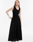 "Casual Commuting" light luxury mercerized cotton special - shaped collar waist irregular lazy long dress - variant_title