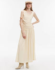 "Casual Commuting" light luxury mercerized cotton special - shaped collar waist irregular lazy long dress - variant_title
