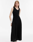 "Casual Commuting" light luxury mercerized cotton special - shaped collar waist irregular lazy long dress - variant_title