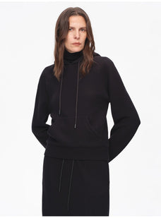 "Casual Life" Textured Cotton Loose Straight Hooded Short Sweatshirt - variant_title