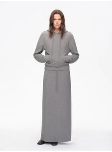 "Casual Life" Textured Cotton Loose Straight Hooded Short Sweatshirt - variant_title