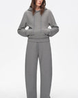 "Casual Life" Textured Cotton Loose Straight Hooded Short Sweatshirt - variant_title