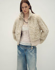Casual stand - up collar jacket - style fluffy sheep curly hair fashionable short bomber coat"Curly Story" - variant_title