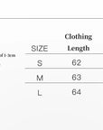 Champagne fox fur coat size chart for S, M and L
