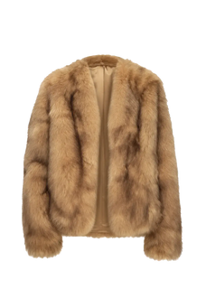 Chic Sister Espresso V-neck SagaFurs fox fur coat product view