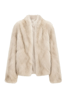 Chic Sister Mocha standing-collar SagaFurs fox fur coat product view