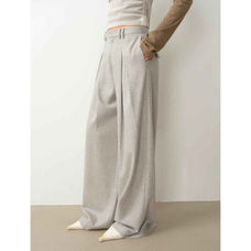 "City Stroll" casual and relaxed wool - blend double - pleated straight draped wide - leg casual trousers for autumn - variant_title
