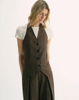 Classic old money style cool feeling silk linen halterneck sleeveless short vest women's top - variant_title