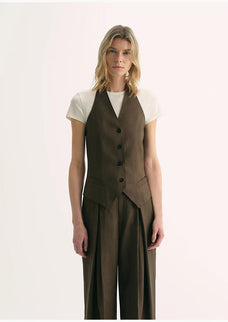 Classic old money style cool feeling silk linen halterneck sleeveless short vest women's top - variant_title