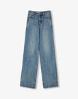 Classic retro old money style, craft washed organic cotton, retro straight slim jeans - variant_title