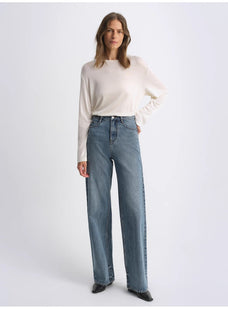 Classic retro old money style, craft washed organic cotton, retro straight slim jeans - variant_title