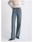 Classic retro old money style, craft washed organic cotton, retro straight slim jeans - variant_title