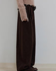 "Commuting Rules" Worsted Wool Blend Waistless Raw Edge Wide Leg Pants Slimming Scimitar Casual Pants - variant_title