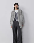"Commuting Rules" Worsted Wool Blend Waistless Raw Edge Wide Leg Pants Slimming Scimitar Casual Pants - variant_title