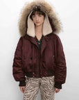 Fireladyfur Cool and Sharp purple tang short hooded jacket product cutout
