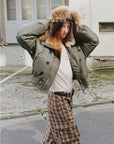 Fireladyfur Cool and Sharp short hooded jacket full outfit styling