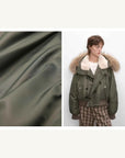 Fireladyfur Cool and Sharp short hooded jacket color and lining details