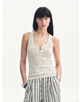 Cotton and Linen Blended Henley Collar Beaded Vest Summer"Summer Night Starry Sky" - variant_title