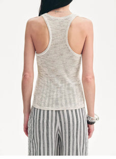 Cotton and Linen Blended Henley Collar Beaded Vest Summer"Summer Night Starry Sky" - variant_title
