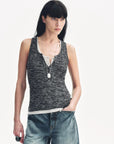 Cotton and Linen Blended Henley Collar Beaded Vest Summer"Summer Night Starry Sky" - variant_title