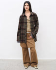 "Culotte Declaration" Retro split design fake two - piece twill brushed slightly flared slim jeans - variant_title