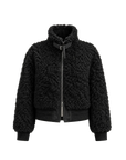 Curly Story black sheep curly shearling bomber jacket, front product view