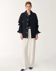 Customized cotton fabric skin - friendly washed drape versatile wide - leg jeans - variant_title