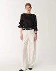 Customized cotton fabric skin - friendly washed drape versatile wide - leg jeans - variant_title