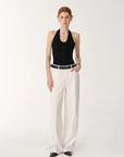 Customized cotton fabric skin - friendly washed drape versatile wide - leg jeans - variant_title