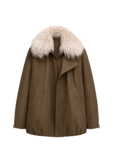 Firelady Fur Cutting-edge Style caramel women's short down jacket with detachable raccoon fur collar product cutout