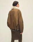 Caramel Firelady Fur Cutting-edge Style short down jacket back view showing cropped silhouette