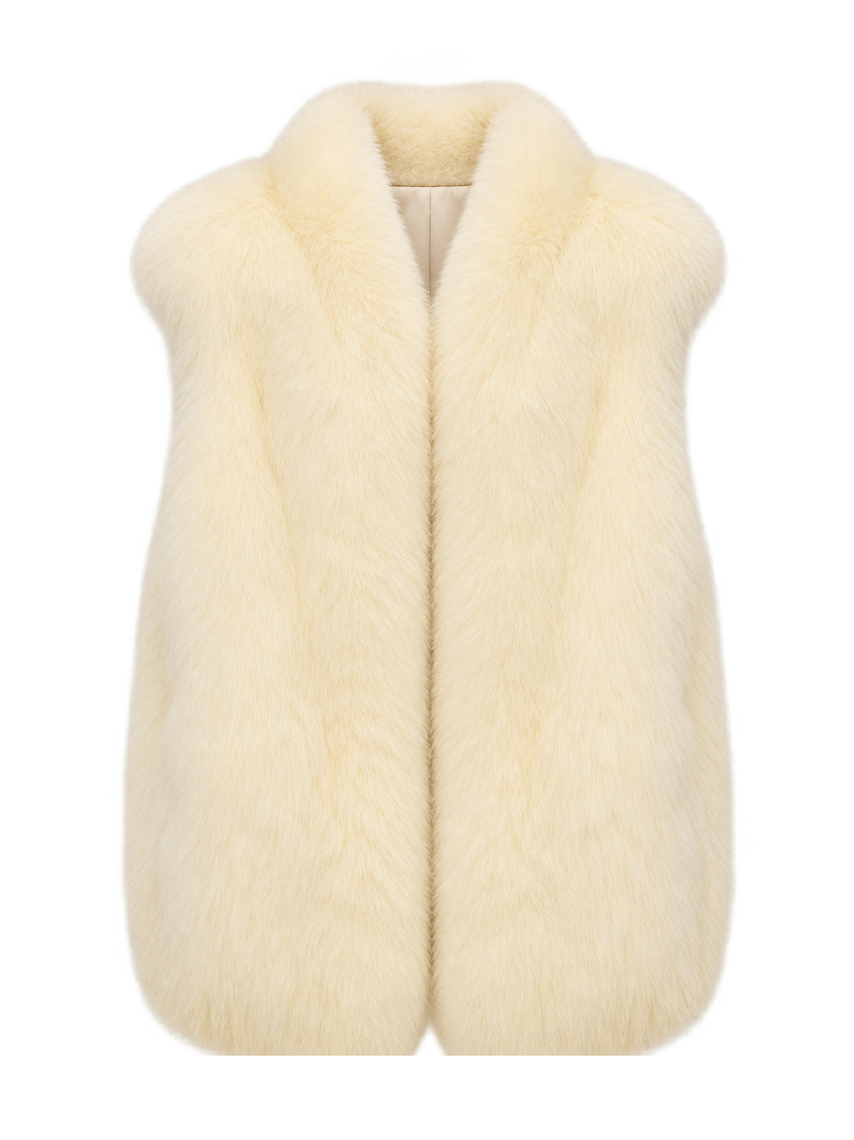 Firelady Fur Women's Finnish Saga Fox Fur Vest – Diagonal Piecing & Curved Stand Collar