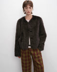 "Darcy Manor" imported Tuscan straight wool sheepskin sweetheart collar short fur coat - variant_title