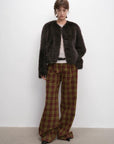 "Darcy Manor" imported Tuscan straight wool sheepskin sweetheart collar short fur coat - variant_title