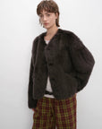"Darcy Manor" imported Tuscan straight wool sheepskin sweetheart collar short fur coat - variant_title