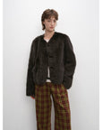 "Darcy Manor" imported Tuscan straight wool sheepskin sweetheart collar short fur coat - variant_title