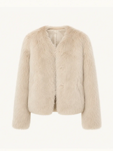 Darcy Manor wheat Toscana shearling sweetheart-collar short coat product cutout