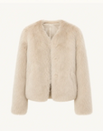 Darcy Manor wheat Toscana shearling sweetheart-collar short coat product cutout