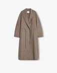 "Desert Heart"women's original color wool peaked lapel drawstring mid - length wool coat - variant_title
